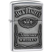 Zippo Windproof Lighter Jack Daniel's Label-Pewter Emblem High Polish Chrome