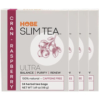 Ultra Slim Tea, Cran-Raspberry, Tea Bags, 24 Count (Pack of 4)