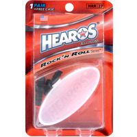 Hearos Earplugs Rock 'n Roll Series with Free Case, 1-Pair Foam