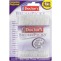 The Doctor's BrushPicks Interdental Toothpicks, Helps Fight Gingivitis, 275 Count (Pack of 12), White
