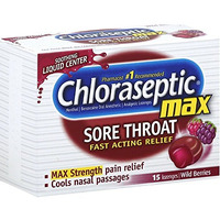 Chloraseptic Chloraseptic Max, Sore Throat Lozenges, Wild Berries, 15 Lozenges, 15 Count