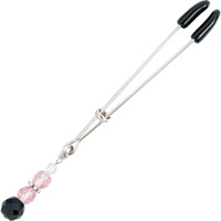 TWEEZER CLIT CLAMP W/PINK BEADS