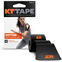 KT Tape, Original Cotton, Elastic Kinesiology Athletic Tape, 20 Count, 10 Precut Strips, Black