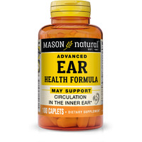 MASON NATURAL Advanced Ear Health Formula - Supports Healthy Circulation in The Inner Ear, Ringing Ears Relief, 100 Caplets