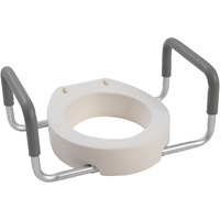 Drive Medical Premium Seat Riser with Removable Arms for Standard Toilets, White