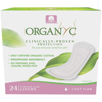 ORGANYC Hypoallergenic 100% Organic Cotton Panty Liners, 24-count Boxes (Pack of 2)