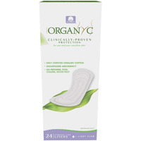 ORGANYC Hypoallergenic 100% Organic Cotton Panty Liners, flat, 24-count Boxes (Pack of 2)