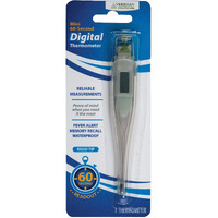 Veridian Healthcare Digital Thermometer | 60-Second Readout | Fahrenheit Measurements | Rigid Tip | Fever Alert | One-Year Warranty