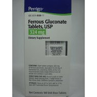 Ferrous Gluconate Tablets 324mg. 100 Tablets, Blister Packs
