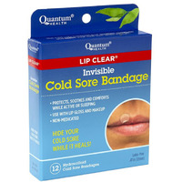 Quantum Health Lip Clear Invisible Cold Sore Patches for Lips Help Soothe Shield & Hide Cold Sores - Helps Prevent Contamination - Fever Blister Bandages for Women & Men - 1 Pack( 12 Count)