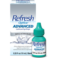 Refresh Optive Advanced Lubricant Eye Drops, Sterile, White, 0.33 Fl Oz