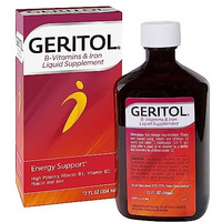 Geritol, Liquid Vitamin and Iron Supplement, Energy Support, Contains High Potency B-Vitamins and Iron, Pleasant Tasting, Easy to Swallow, No Artificial Sweeteners, Non-GMO, 12 Oz