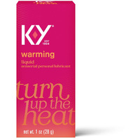 K-Y Warming Liquid Lube, Sensorial Personal Lubricant, Glycerin Based Formula, Safe to Use with Latex Condoms, For Men, Women and Couples, 1 Oz (Pack of 4)