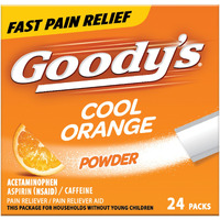 Goody's Pain Relief Powders, Extra Strength Headache Powder Cool Orange, 24 ct (Pack of 1)