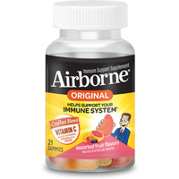 Airborne 750mg Vitamin C Gummies For Adults, Immune Support Supplement with Powerful Antioxidants Vitamins A C & E - 21 Gummies, Assorted Fruit Flavor