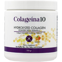Colageina 10 Hydrolized Collagen Powder with Vitamin C, Anti-Aging, Orange Flavor, Water-Soluble, 3.5 Oz, Jar 3.5 Oz Powder, Jar