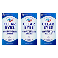 Clear Eyes Contact Lens Relief Soothing Eye Drops 0.50 oz (Pack of 3)