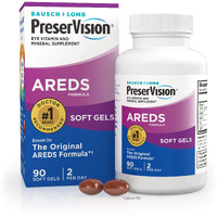PreserVision AREDS Eye Vitamin & Mineral Supplement, Contains Vitamin C, A, E, Zinc & Copper, 90 Softgels (Packaging May Vary)