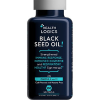 Health Logics Black Seed Oil, Cold Pressed, Rich Source of Omega 6 & 9 Essential Fatty Acids, from Nigella Sativa (100 Soft Gel Capsules)
