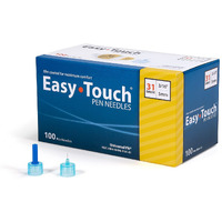 Easy Touch Insulin Pen Needles 31G, 3/16-Inch (5mm), Box of 100
