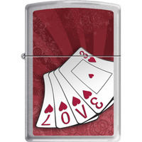 200CI001329 - ZIPPO PROCUT 200 Brush Chrome-Love Cards