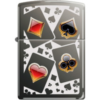 150CI008067 - Zippo Procut 150 Black Ice CARD SUITS 2