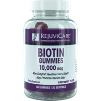 Rejuvicare Biotin Gummies 10,000mcg for Beautiful Hair, Skin and Nails, 30 servings