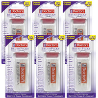 The Doctor's BrushPicks Interdental Toothpicks | 120-Picks per Pack | (6-Pack)