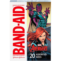 Band-Aid Brand Adhesive Bandages for Minor Cuts, Marvel Avengers Characters, Assorted Sizes, 20 ct