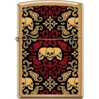 204BCI018414 - ZIPPO PROCUT Brushed Brass Skulls Ornament