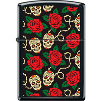 218CI018415 - ZIPPO PROCUT Black Matte Sugar Skulls
