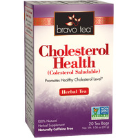 Bravo Tea Cholesterol Health Herbal Tea Caffeine Free, 20 Tea Bags