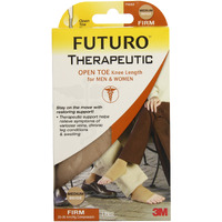 FUTURO Therapeutic Open Toe Knee Length Stockings for Men & Women, Medium, Beige