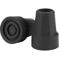 Crutch Tips, 7/8", Black, 1 Pair