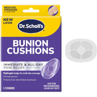 Dr. Scholl's BUNION CUSHION with Hydrogel Technology, 5ct // Cushioning Protection against Shoe Pressure and Friction that Fits Easily In Any Shoe for Immediate and All-Day Pain Relief