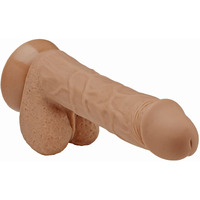 CLOUD 9 PRO SENSUAL 7 PREMIUM SILICONE DONG W/ C RINGS TAN "
