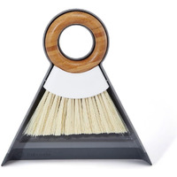 Full Circle Tiny Team Mini Compact Brush & Dustpan Set, Portable Handheld Broom for Quick Cleanups, Ideal for Home, Bathroom, Kitchen Countertops. Bamboo Hand Broom & Small Crumb Sweeper