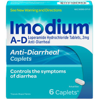Imodium A-D Diarrhea Relief Caplets, Loperamide HCl Anti-Diarrheal Medicine, 6 ct.