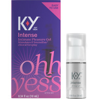 K-Y Intense 0.34 fl oz Adult Toy Friendly Female Pleasure Gel, Arousal Stimulant for Women, Couples Massage Enhancer, Tingling Cooling & Warming, Hormone & Paraben Free, Latex Condom Compatible