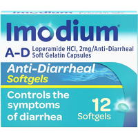 Imodium A-D Anti-Diarrheal Medicine Softgels, 2 mg Loperamide Hydrochloride, 12 ct.