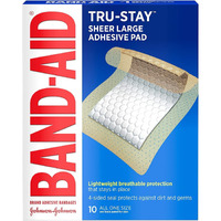 BAND-AID Brand TRU-STAY Large Adhesive Bandages, 10 Count
