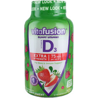 Vitafusion Extra Strength D3 Gummies, Natural Strawberry 120 ea (Pack of 2)
