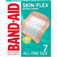 Band-Aid Brand Skin-Flex Adhesive Bandages for First Aid and Wound Care of Minor Cuts and Scrapes & Burns, Flexible Sterile Bandages for Fingers & Knees, Extra Large, All One Size, 7 ct
