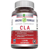 Amazing Formulas CLA 1250 Mg Supplement - Supports Healthy Weight Management - Promotes Lean Mass Muscles - Promotes Metabolism & Immune Health (120 Softgels) (Non-GMO,Gluten Free)