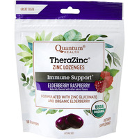 Quantum Health TheraZinc Organic Zinc Lozenges Elderberry Sambucus Raspberry & Honey Immune Support for Adults & Kids 12+ Naturally Flavored Fast Relief with No Aftertaste -18 Count (Package may vary)