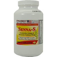 PHARBEST Senna Plus Vegetable Laxative with Stool Softener - 1000 Tablets (1 Bottle)