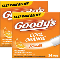 Goody's Extra Strength Headache Powder, Cool Orange Flavor Dissolve Packs, 24 Individual Packets (2 Pack)