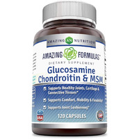 Amazing Formulas Glucosamine Chondroitin MSM 1850 mg Per Serving Capsules Supplement | Non-GMO | Gluten Free | Made in USA (120 Count)