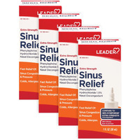 Leader Extra Strength Sinus Relief, 1oz. Per Bottle (Pack of 4)