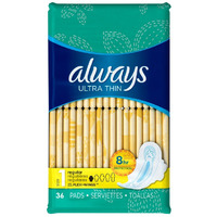 Always Pads Ultra Thin Size 1-36 Count Regular, 36 Count(Pack of 3)